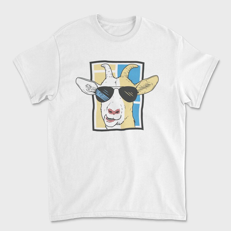 Tricou Barbati (Unisex), Goat With Sunglasses