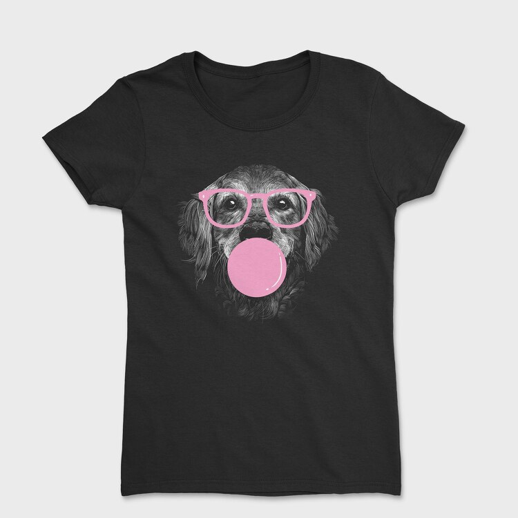 Tricou Femei, Golden Dog Glasses