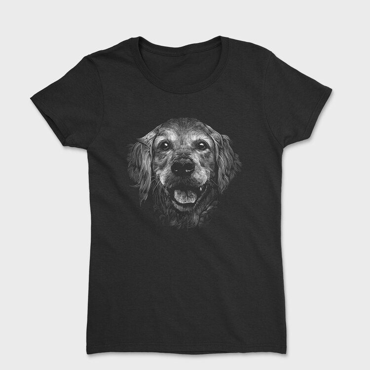 Tricou Femei, Golden Retriever Monochrome