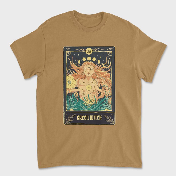 Tricou Barbati (Unisex), Green Witch Tarot Card