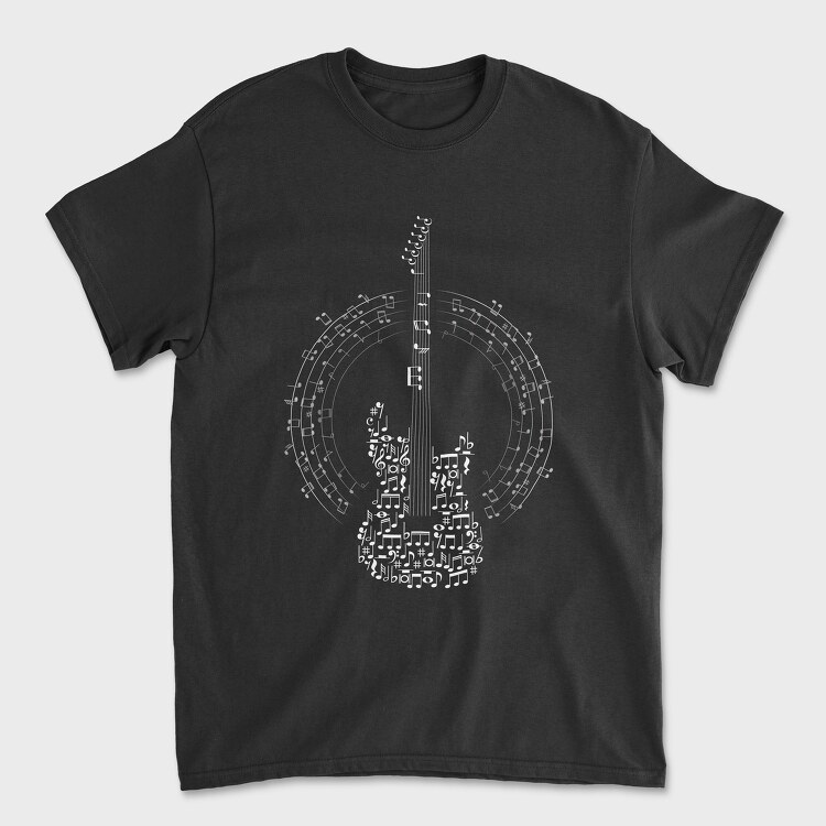 Guitar Made Out of Music Notes, Tricou Barbati (Unisex)