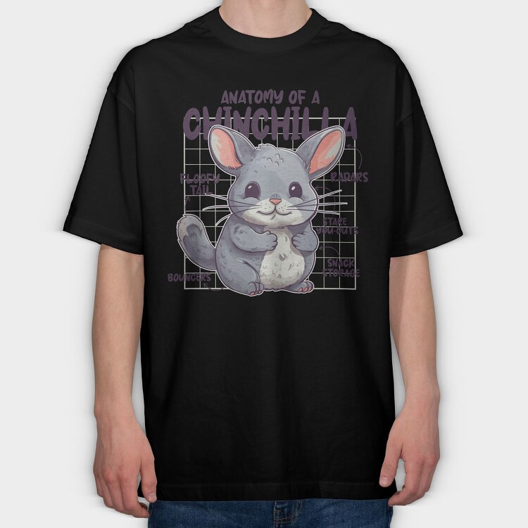 Anatomy Of A Chinchilla, Tricou Oversize Barbati (Unisex)