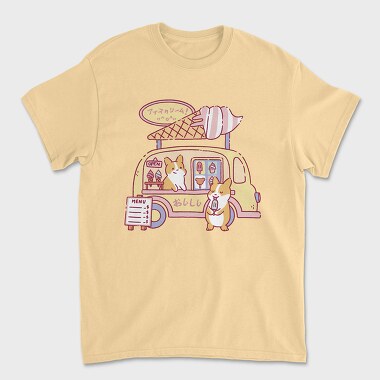 Ice Cream Food Truck Corgis, Tricou Barbati (Unisex)