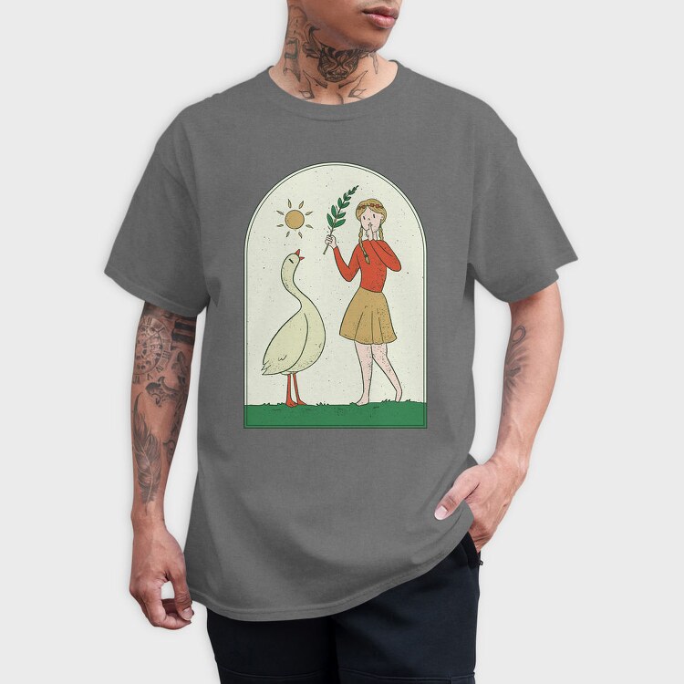Girl With Goose, Tricou Barbati (Unisex)