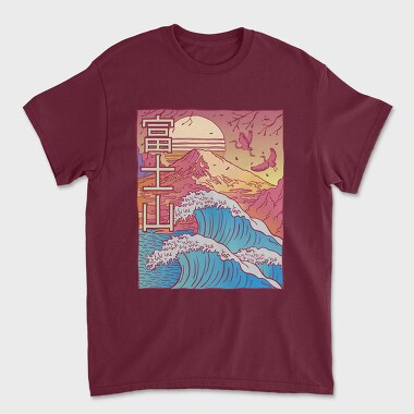 Japanese Vaporwave Big Wave, Tricou Barbati (Unisex)