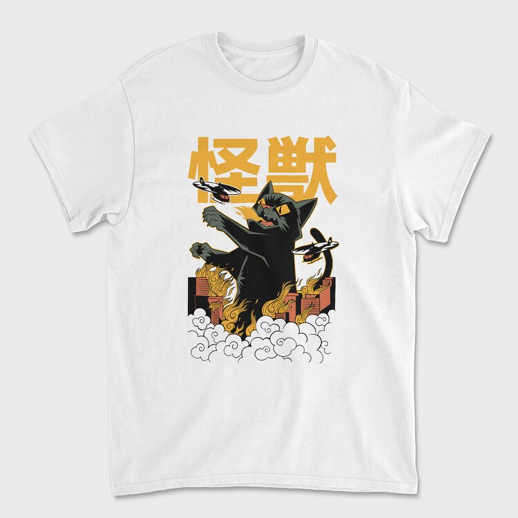 Kaiju Cat, Tricou Barbati (Unisex)