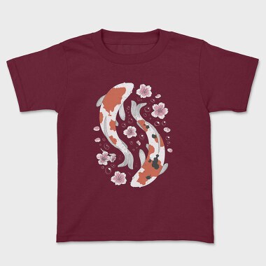 Koi Fish With Cherry Blossom, Tricou Copii