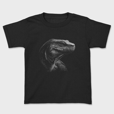 Tricou Copii, Komodo Dragon Monochrome