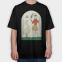 Girl With Goose, Tricou Oversize Barbati (Unisex)