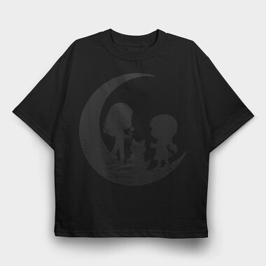 Moon Kids Silhouette In The Moon, Tricou Oversize Barbati (Unisex)