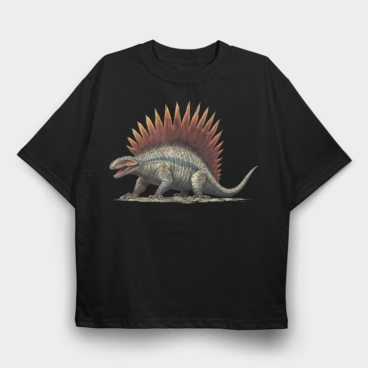 Prehistoric Dimetrodon, Tricou Oversize Barbati (Unisex)