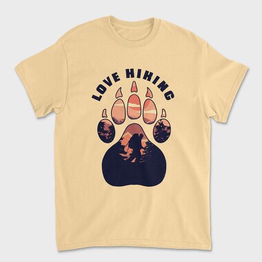 Tricou Barbati (Unisex), Love Hiking Bear Paw