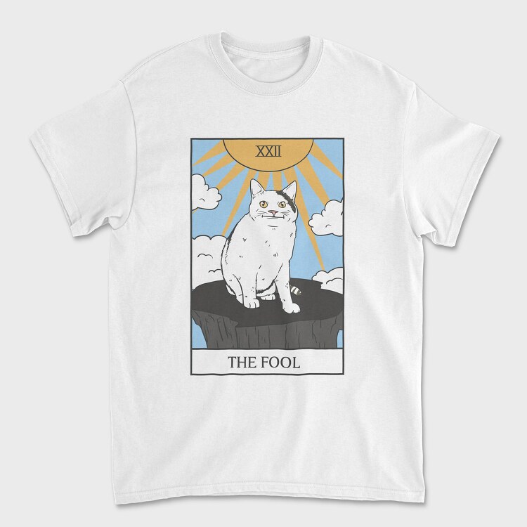 Meme Cat Tarot Card, Tricou Barbati (Unisex)