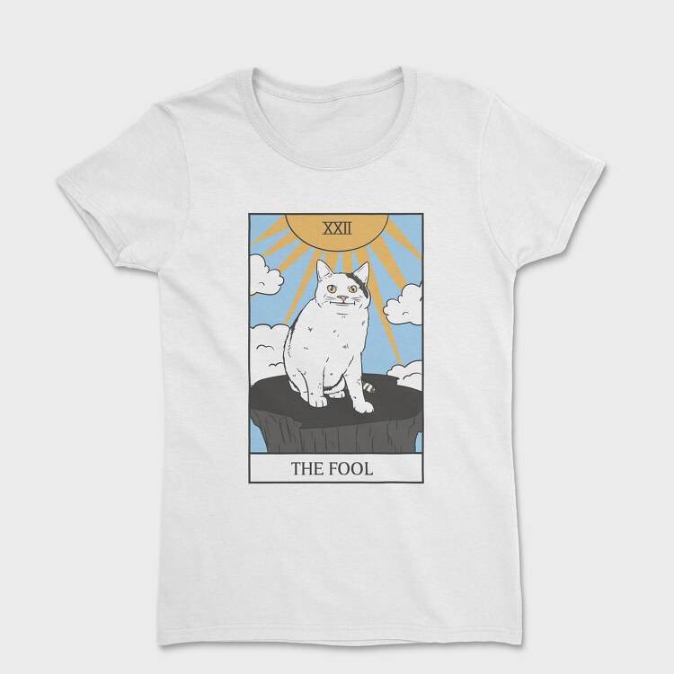 Meme Cat Tarot Card, Tricou Femei