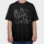 Girl With Horse, Tricou Oversize Barbati (Unisex)