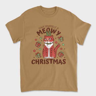 Meowy Christmas, Tricou Barbati (Unisex)