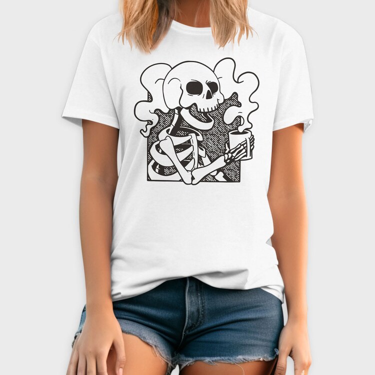 Skeleton Coffee, Tricou Barbati (Unisex)