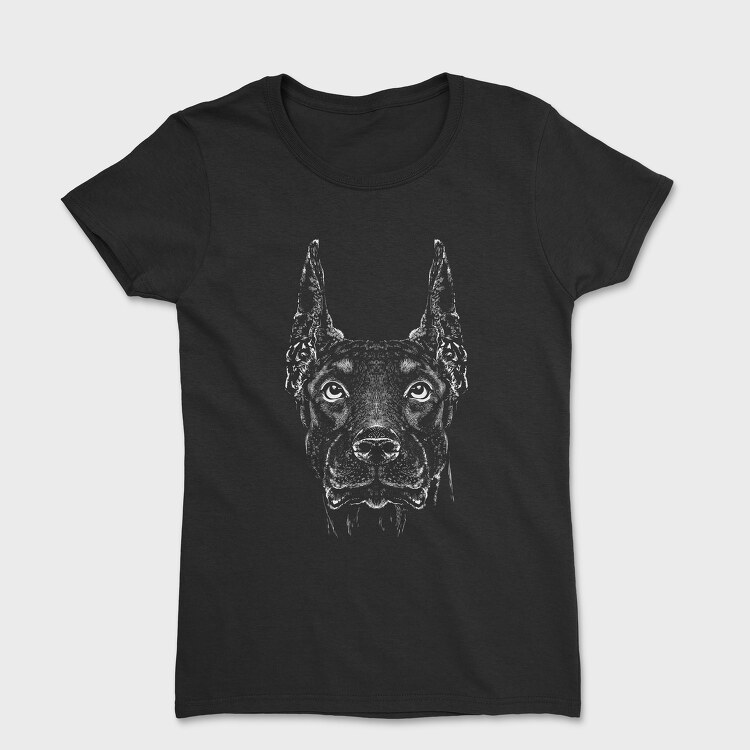 Tricou Femei, Monochrome Doberman