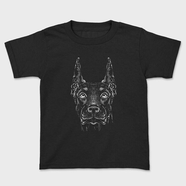 Tricou Copii, Monochrome Doberman