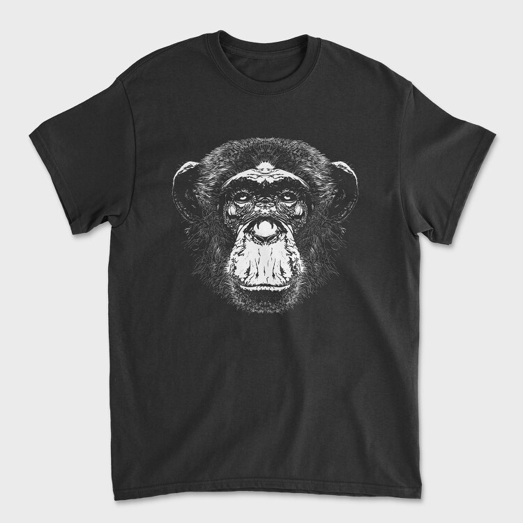 Tricou Barbati (Unisex), Monochrome Monkey Face