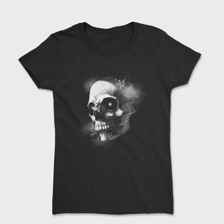 Tricou Femei, Monochrome Skull Nebula