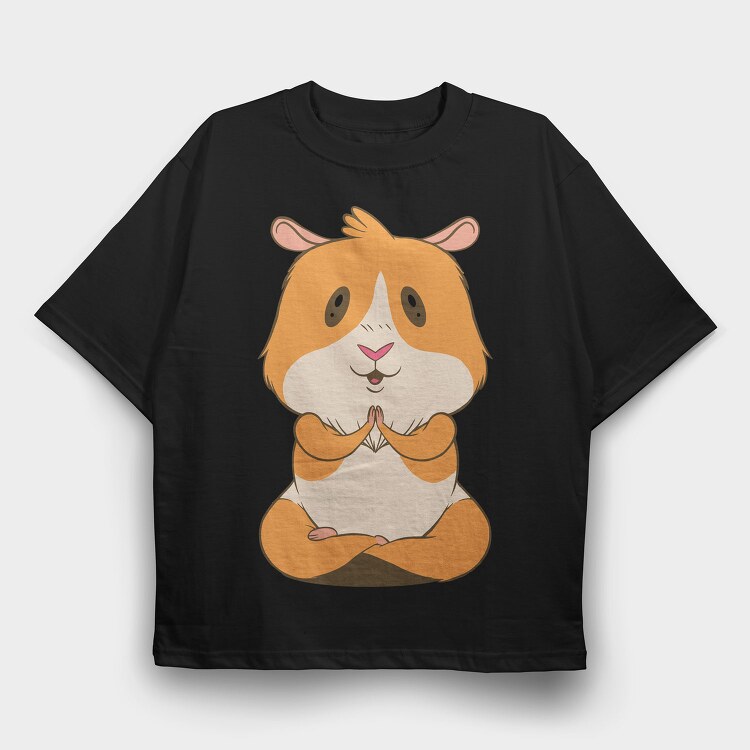 Cute Guinea Pig Yoga, Tricou Oversize Barbati (Unisex)