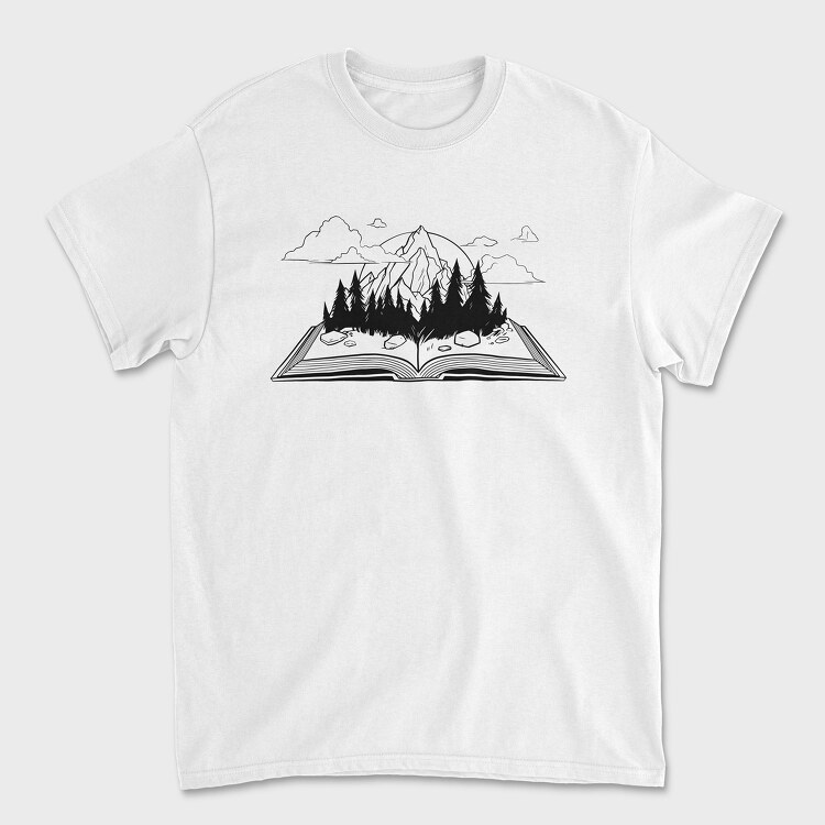 Tricou Barbati (Unisex), Mountain Book Landscape