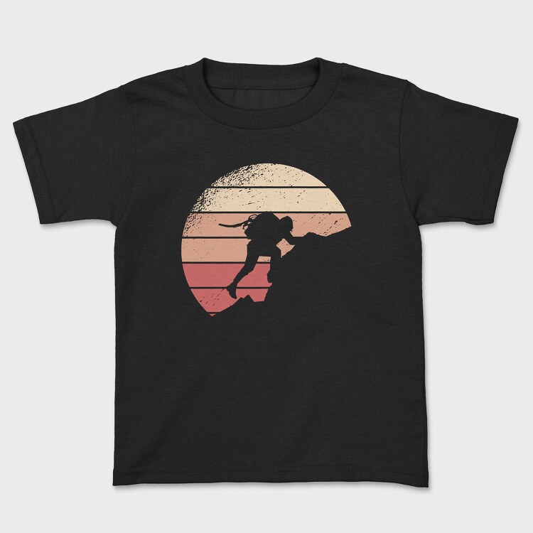 Tricou Copii, Mountain Climbing Retro Sunset