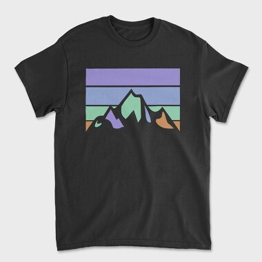 Tricou Barbati (Unisex), Mountain Retro Sunset