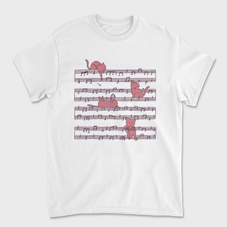 Tricou Barbati (Unisex), Music Sheet Cats