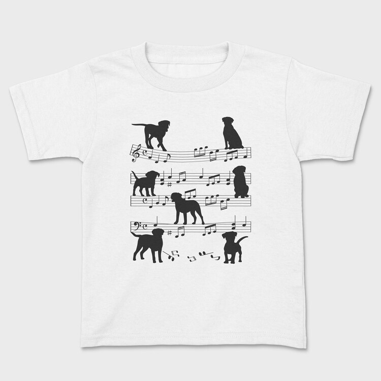 Tricou Copii, Music Staff Dogs