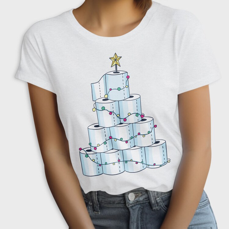 Toilet Paper Christmas Tree, Tricou Femei