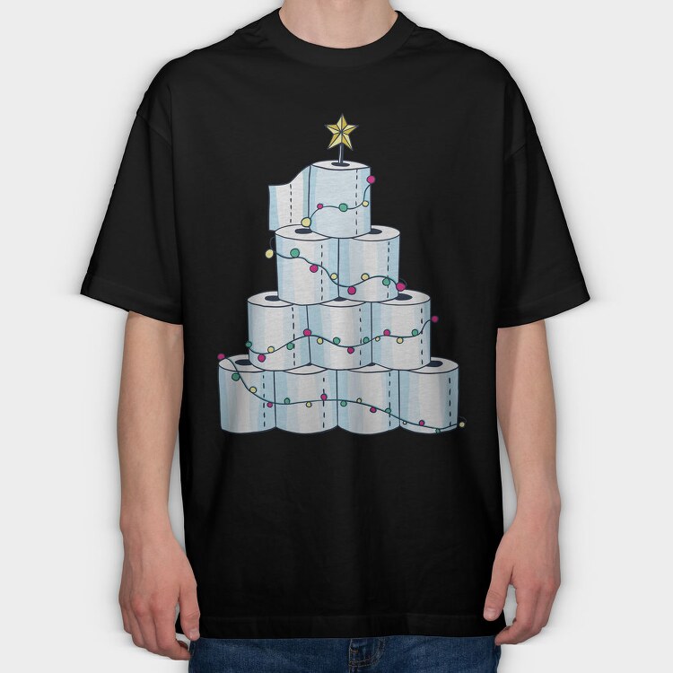 Toilet Paper Christmas Tree, Tricou Oversize Barbati (Unisex)