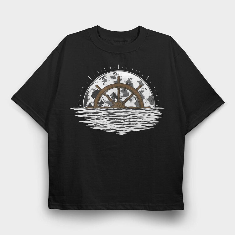 Moon Ship Steering Wheel, Tricou Oversize Barbati (Unisex)