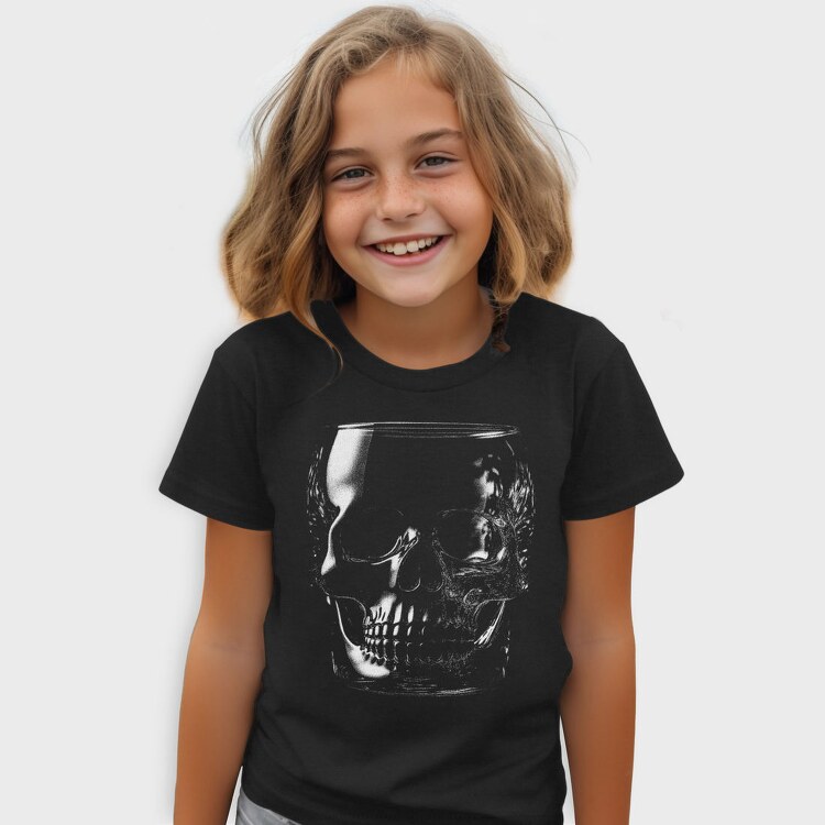 Glass Skull Realistic Creepy, Tricou Copii