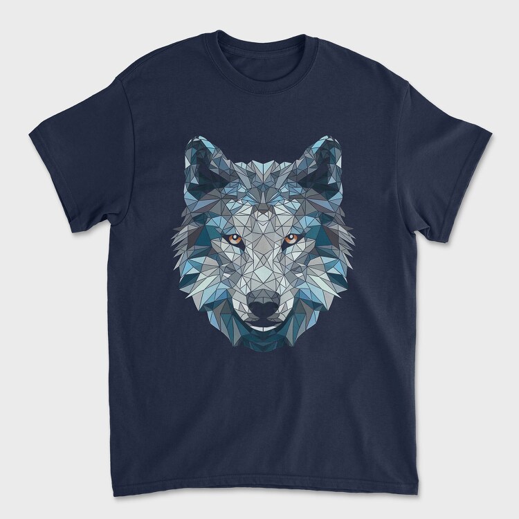 Tricou Barbati (Unisex), Polygonal White Wolf