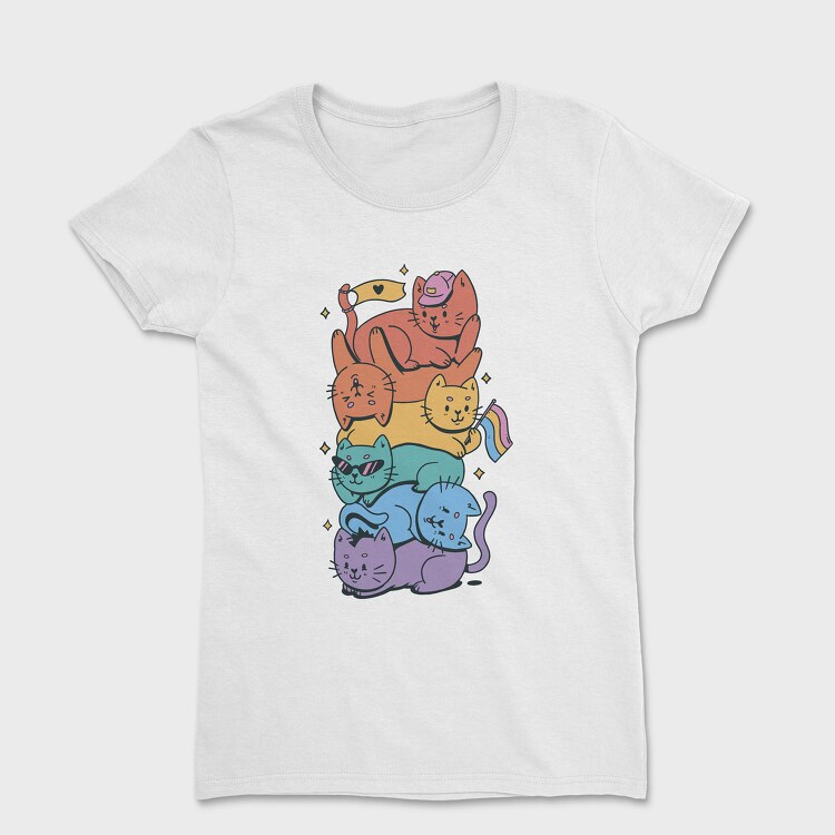 Tricou Femei, Pride Stack of Cats