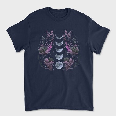 Tricou Barbati (Unisex), Purple Flowers Dark Moon