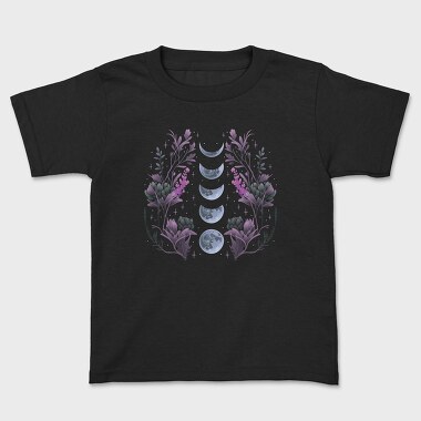 Tricou Copii, Purple Flowers Dark Moon