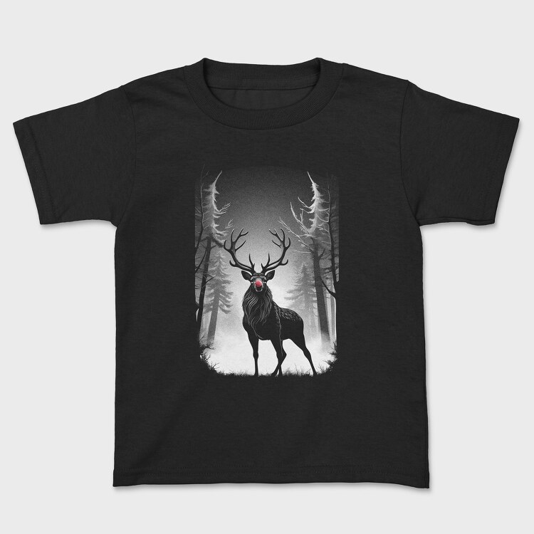 Tricou Copii, Reindeer Monochochrome Christmas