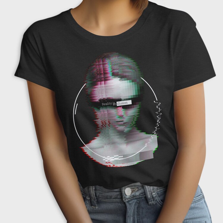 Glitch Front Face, Tricou Femei