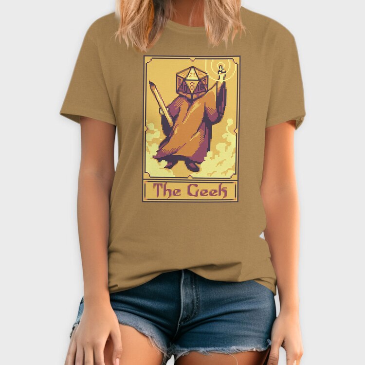 Pixelart Tarot Card the Geek, Tricou Barbati (Unisex)