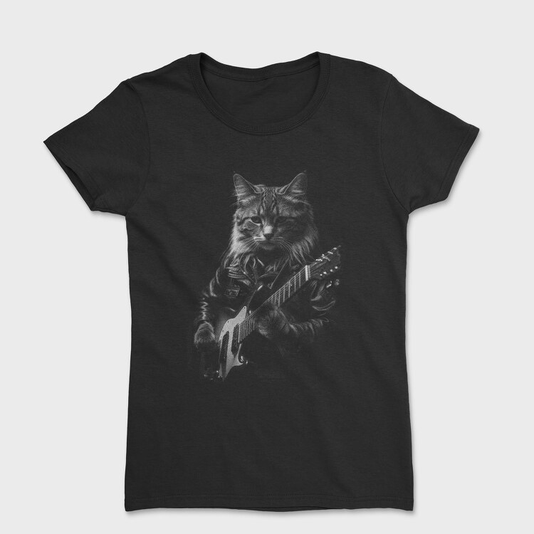 Tricou Femei, Rocker Cat