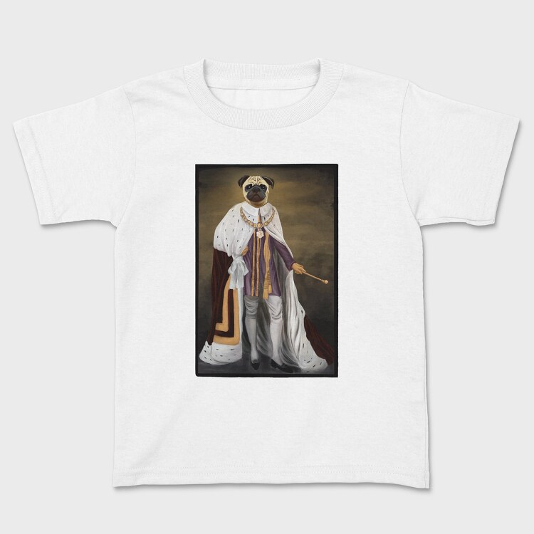 Tricou Copii, Royalty Pug Painting