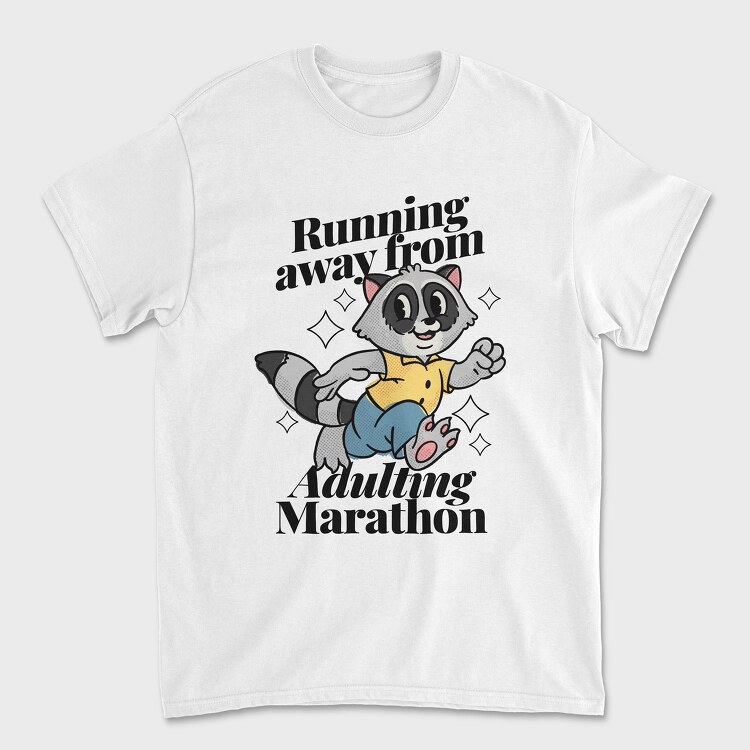 Tricou Barbati (Unisex), Running Away From Adulting