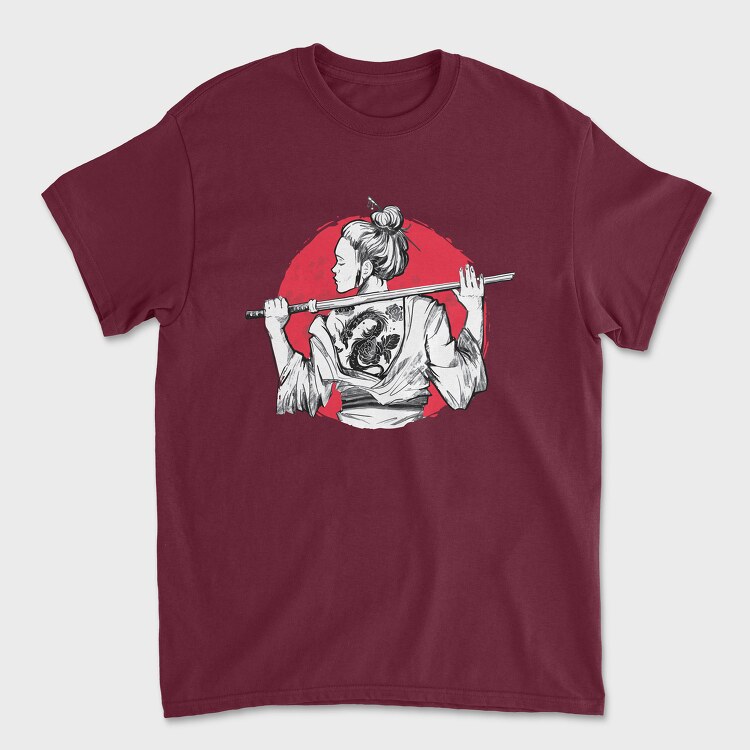 Tricou Barbati (Unisex), Samurai Girl Tattoo