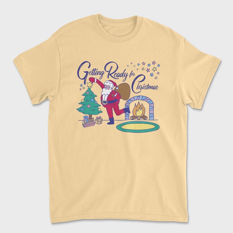 Tricou Barbati (Unisex), Santa Getting Ready for Christmas