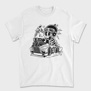 Skull Car Cartoon, Tricou Barbati (Unisex)