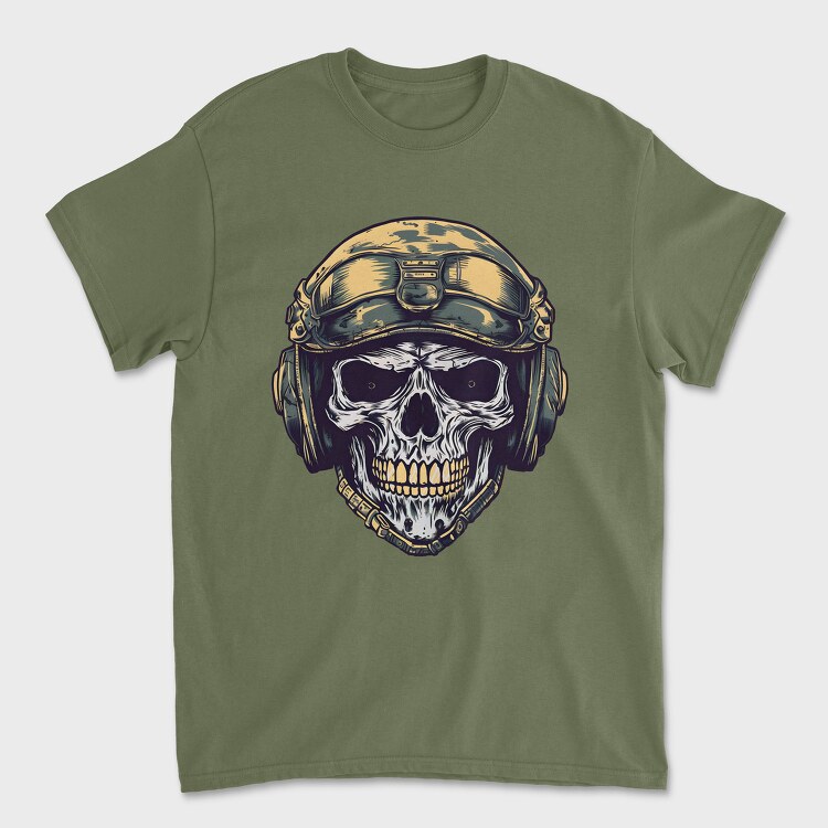 Skull Military Helmet, Tricou Barbati (Unisex)