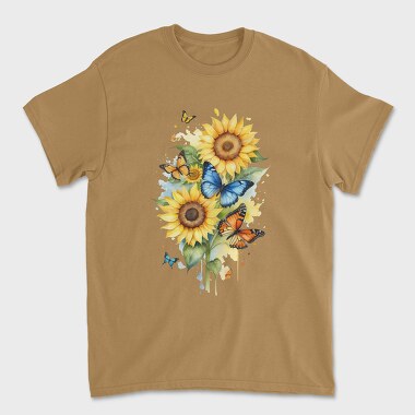 Sunflower Butterfly, Tricou Barbati (Unisex)